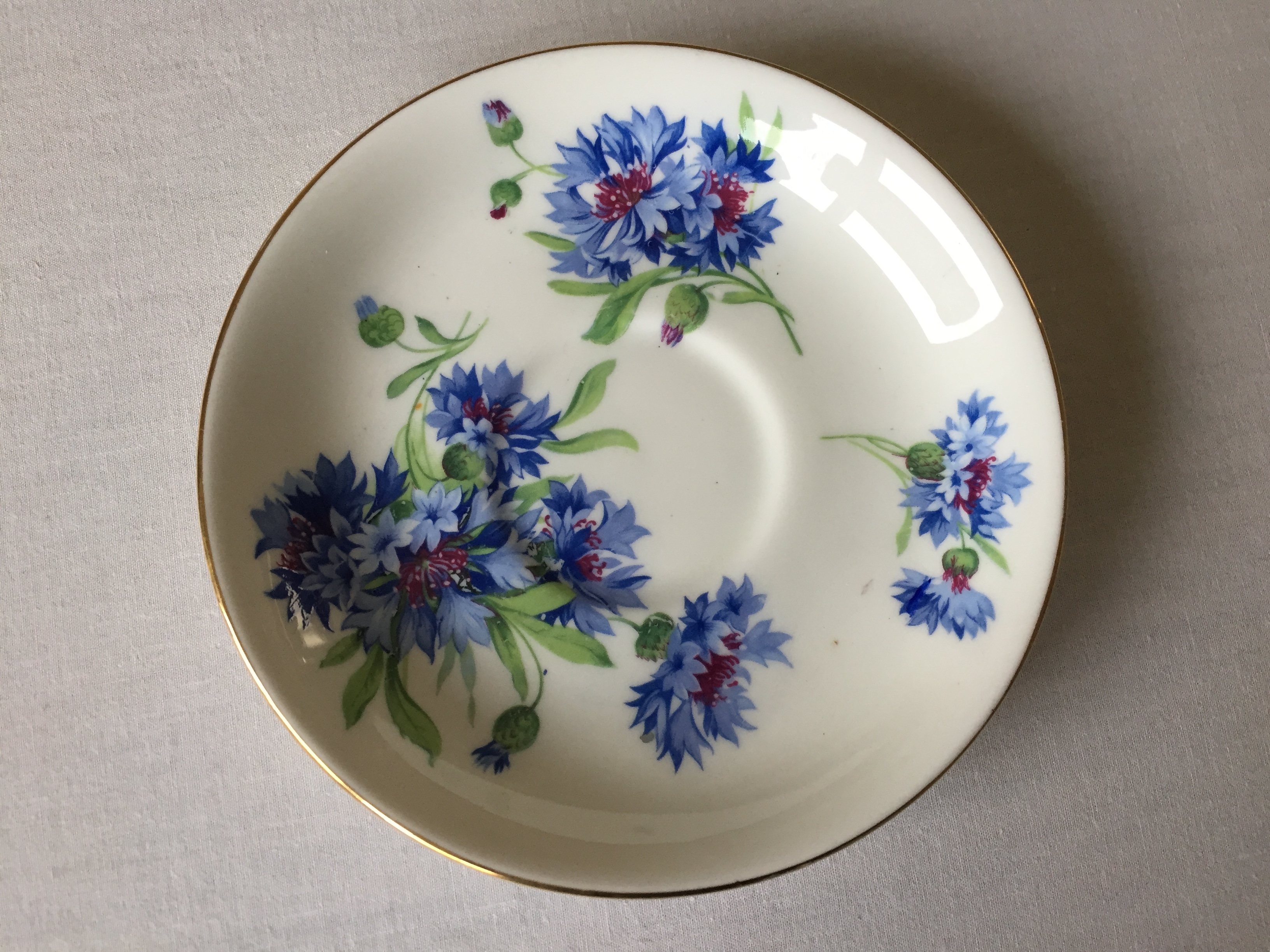 AS USED IN SERICE EARLY STYLE CHINA SAUCER FROM THE PORT LINE SHIPPING COMPANY